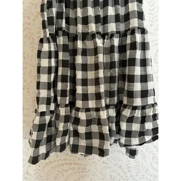 NEW Chic Black and White Gingham Summer Dress - Picture 2 of 6